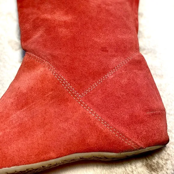 ONAKO Suede Red slouch Boots Italy
