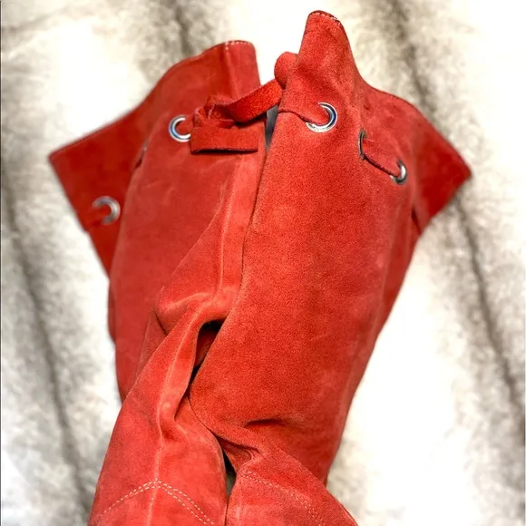 ONAKO Suede Red slouch Boots Italy