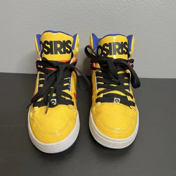 Osiris NYC 83 Women's Size 8 Yellow Orange Blue High-Top Skate Shoes Y2K Grunge