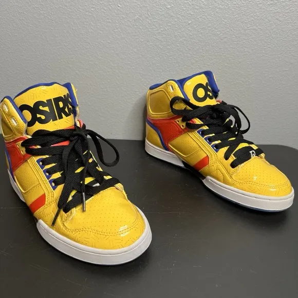 Osiris NYC 83 Women's Size 8 Yellow Orange Blue High-Top Skate Shoes Y2K Grunge