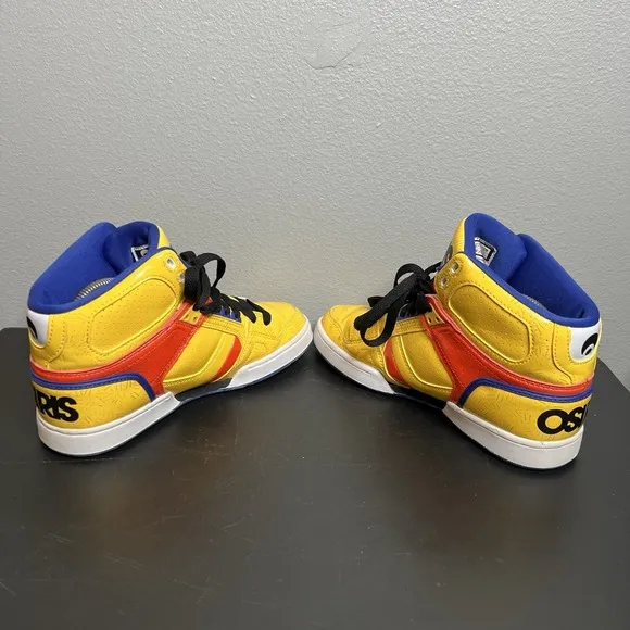 Osiris NYC 83 Women's Size 8 Yellow Orange Blue High-Top Skate Shoes Y2K Grunge