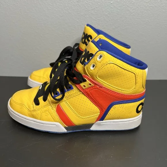 Osiris NYC 83 Women's Size 8 Yellow Orange Blue High-Top Skate Shoes Y2K Grunge