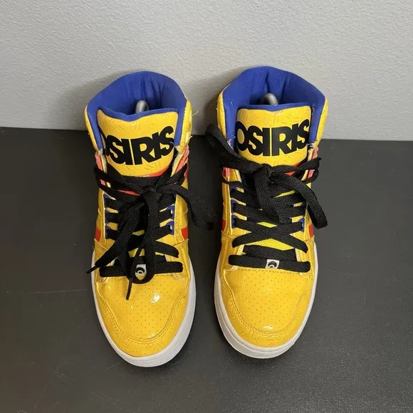 Osiris NYC 83 Women's Size 8 Yellow Orange Blue High-Top Skate Shoes Y2K Grunge