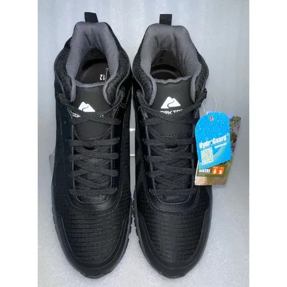 Ozark Trail Men's Tech Hiker Shoes Black Waterproof Hiking Camping Walking SZ 12