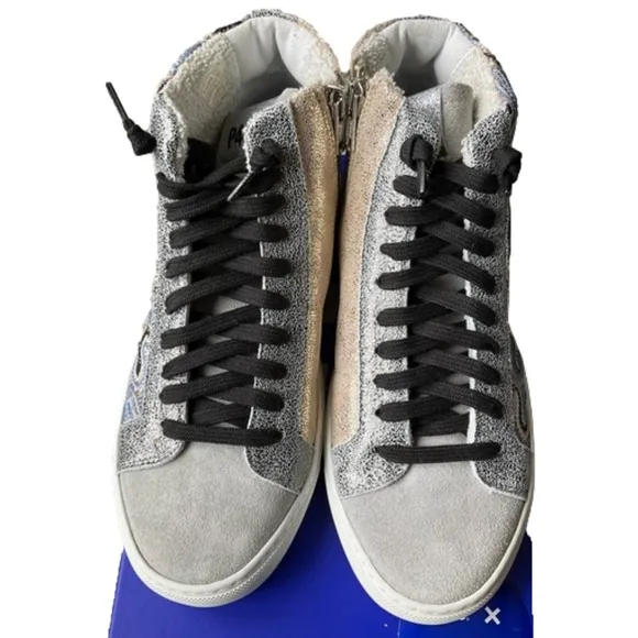 P448 High-Tops with Textured Gray and Blue Design