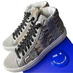 P448 High-Tops with Textured Gray and Blue Design