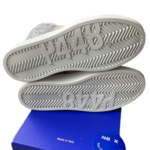P448 High-Tops with Textured Gray and Blue Design