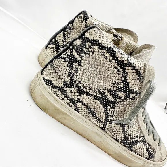 P448 You Can Surf Later Sneaker Snakeskin Print High Top Shoes Women’s Size 37