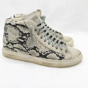 P448 You Can Surf Later Sneaker Snakeskin Print High Top Shoes Women’s Size 37