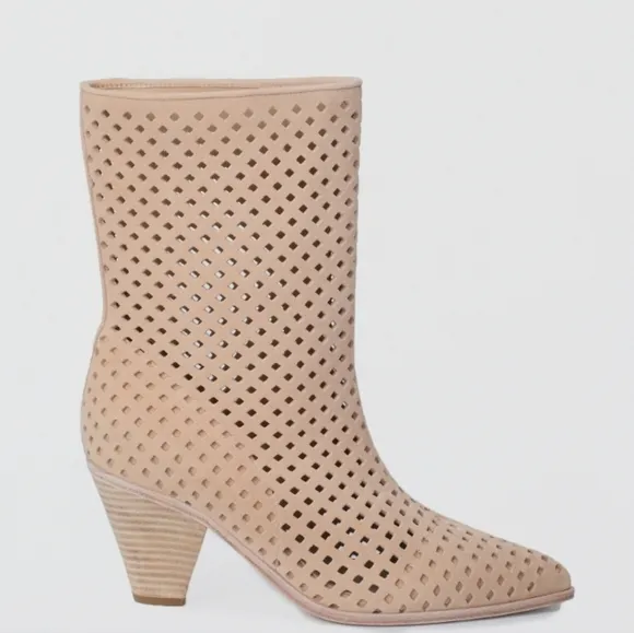 Paige Laila Suede Lase Cut Boots 6.5
