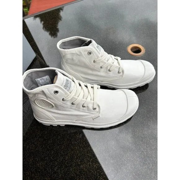 Palladium Pampa Hi Top Sneakers, Star White, Size 11, EU 43