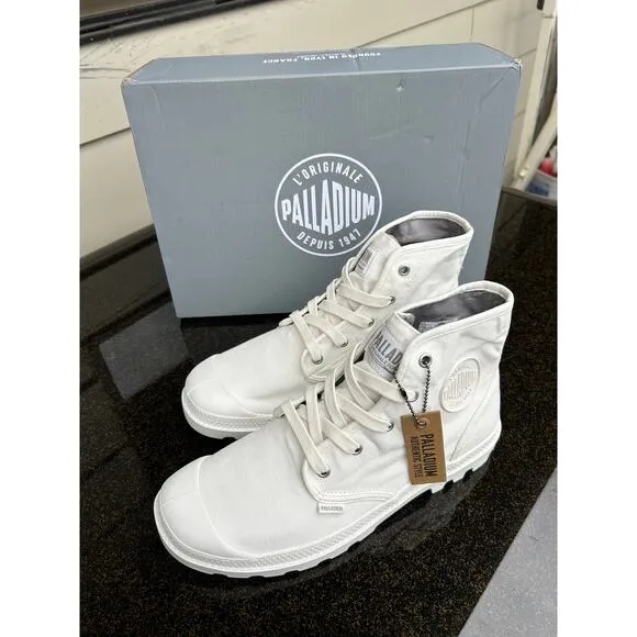 Palladium Pampa Hi Top Sneakers, Star White, Size 11, EU 43