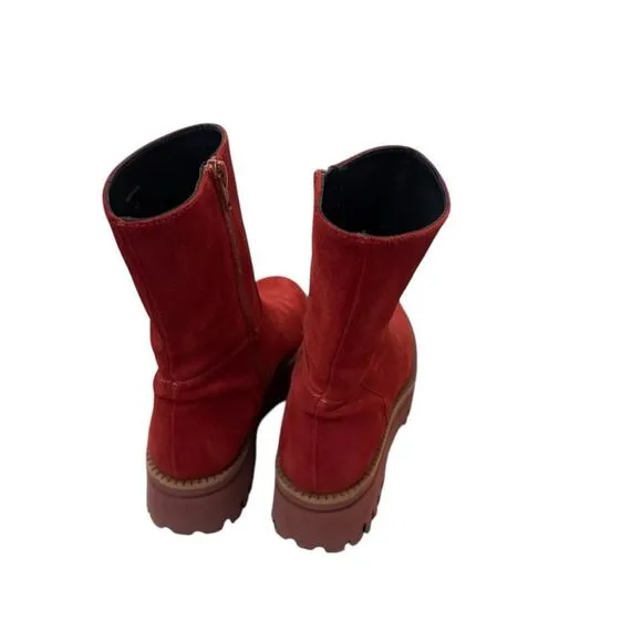 Paloma Barcelo Mid-Calf Platform Shoes in Dark Orange 37