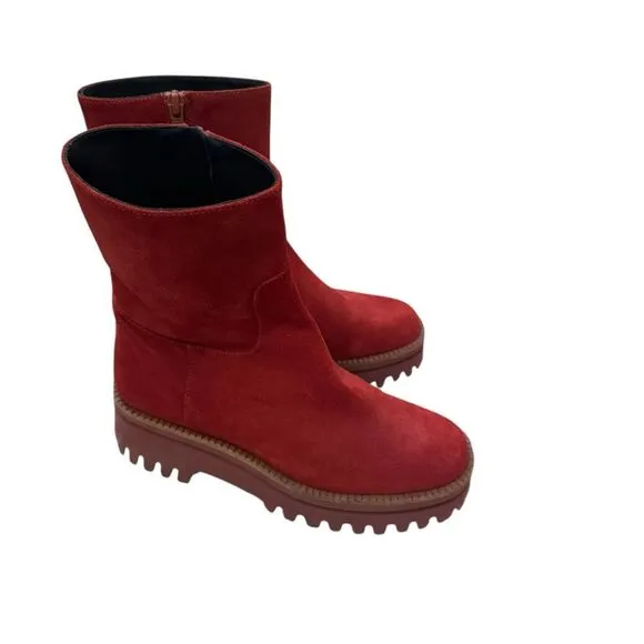 Paloma Barcelo Mid-Calf Platform Shoes in Dark Orange 37