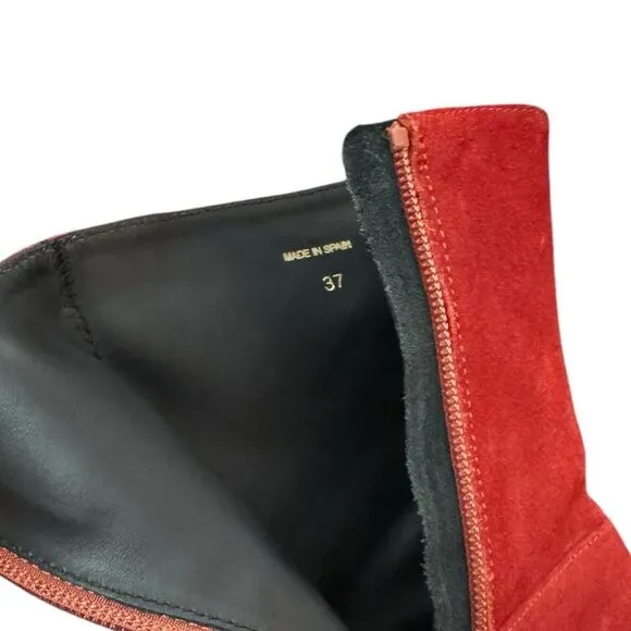 Paloma Barcelo Mid-Calf Platform Shoes in Dark Orange 37