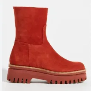 Paloma Barcelo Mid-Calf Platform Shoes in Dark Orange 37