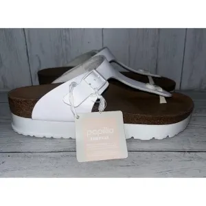 Papillio by Birkenstock Platform Sandal Vegan White Thong Size 9