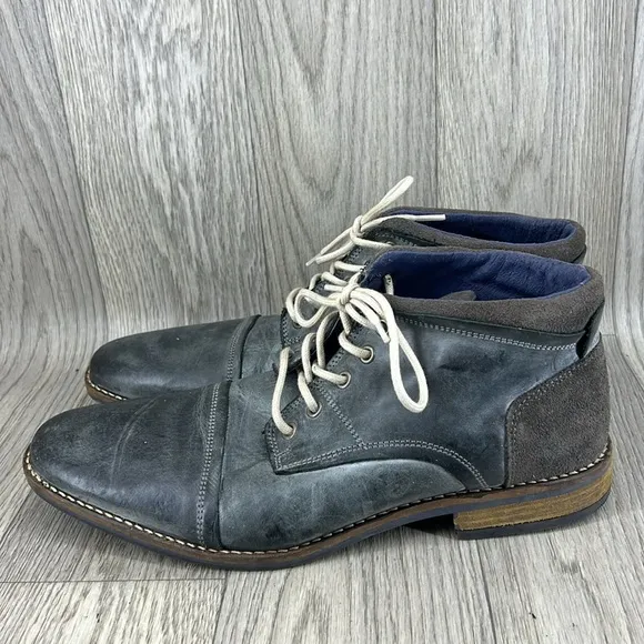 Parc Christie Charcoal Wash Leather Oxfords HighTop Shoes