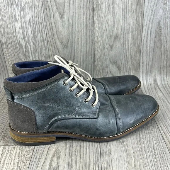 Parc Christie Charcoal Wash Leather Oxfords HighTop Shoes