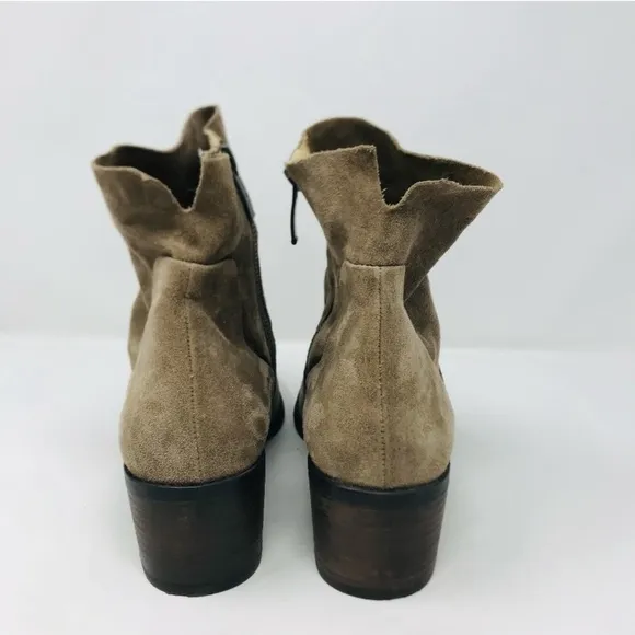 Paul Green Leather Suede Ankle Boots Beige Tan Size 9