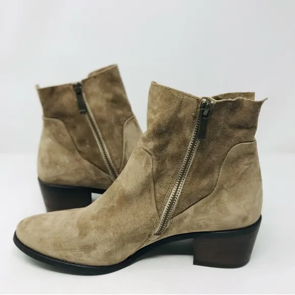 Paul Green Leather Suede Ankle Boots Beige Tan Size 9