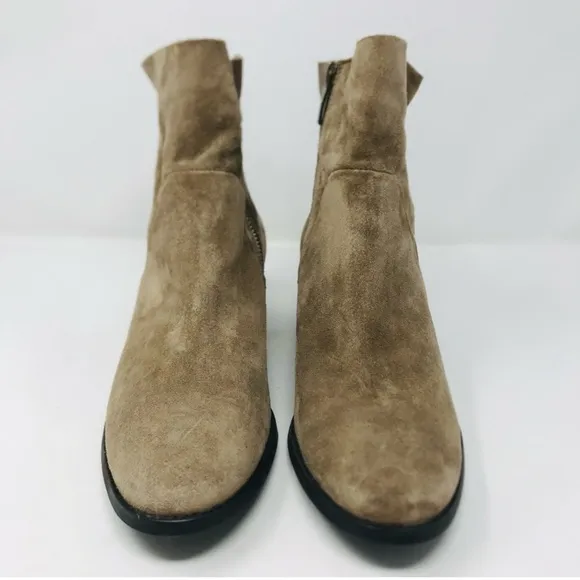 Paul Green Leather Suede Ankle Boots Beige Tan Size 9