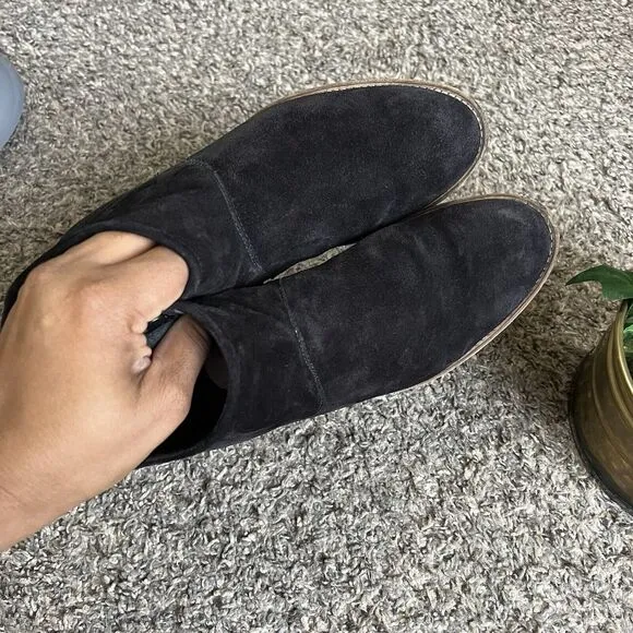 Paul Green Logan Boots Size US 6.5 UK 4 Black Suede Ankle Bootie Side Zip