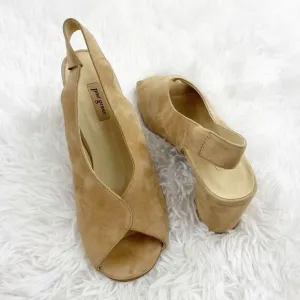Paul Green Riviera Peep Toe Suede Slingback Heeled Sandal 5