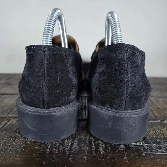 Paul Green Sadie Loafer Womens Size 8.5 US Platform Heel Shoe Black Suede (6 UK)
