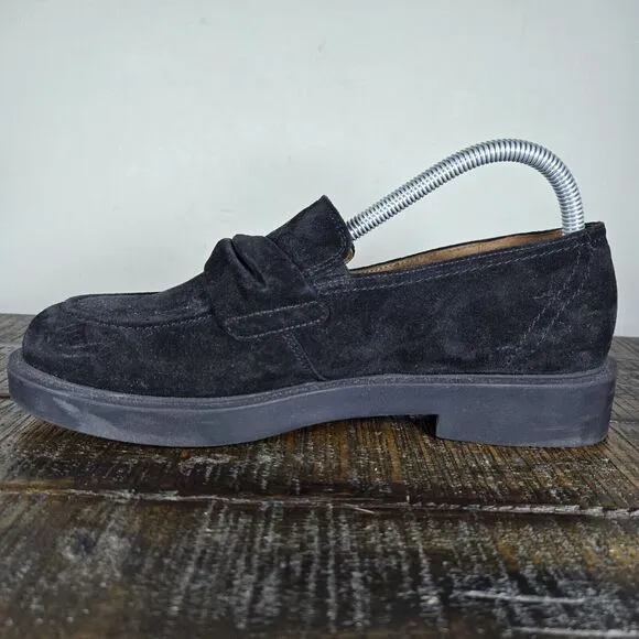 Paul Green Sadie Loafer Womens Size 8.5 US Platform Heel Shoe Black Suede (6 UK)