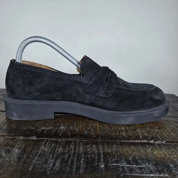 Paul Green Sadie Loafer Womens Size 8.5 US Platform Heel Shoe Black Suede (6 UK)