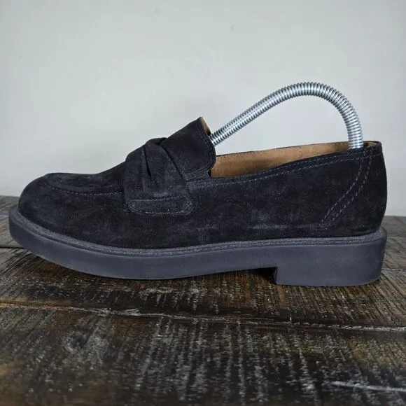 Paul Green Sadie Loafer Womens Size 8.5 US Platform Heel Shoe Black Suede (6 UK)