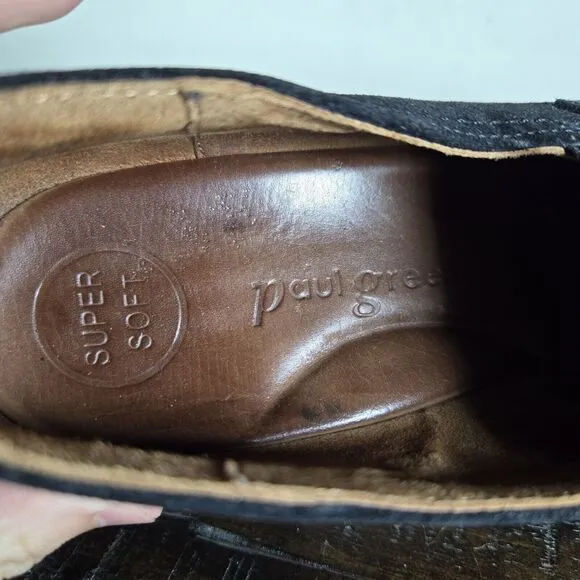 Paul Green Sadie Loafer Womens Size 8.5 US Platform Heel Shoe Black Suede (6 UK)