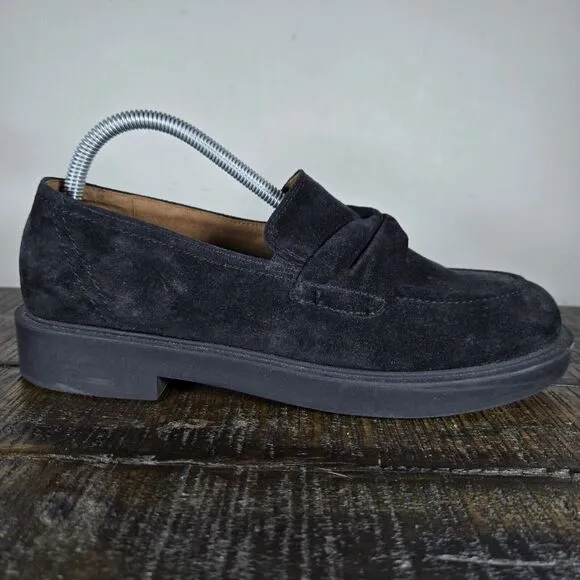 Paul Green Sadie Loafer Womens Size 8.5 US Platform Heel Shoe Black Suede (6 UK)