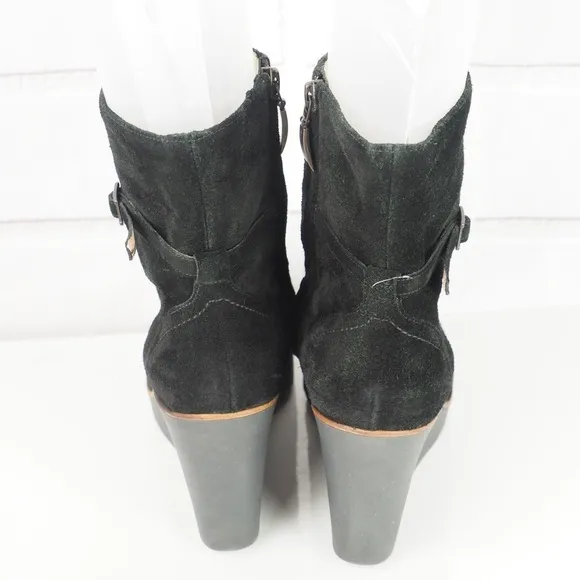 Paul Smith sz 41 black suede wedge ankle booties