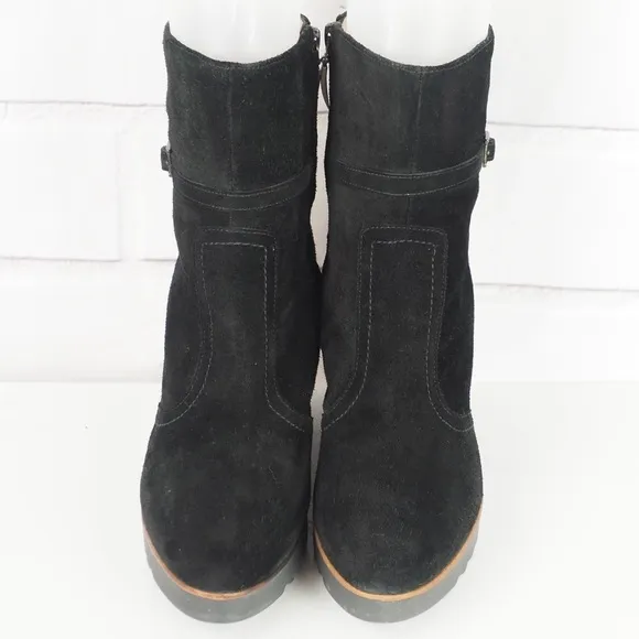 Paul Smith sz 41 black suede wedge ankle booties