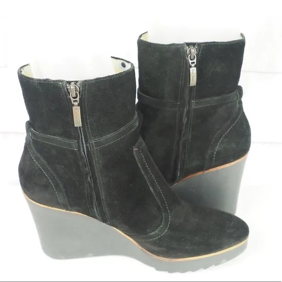 Paul Smith sz 41 black suede wedge ankle booties