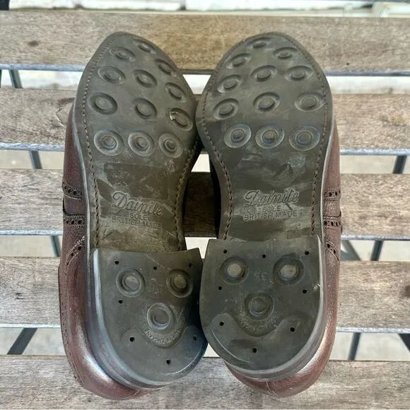 PEAL &amp; CO x CROCKETT &amp; JONES 11D BROWN SHELL CORDOVAN SHOES MARLOW WINGTIP