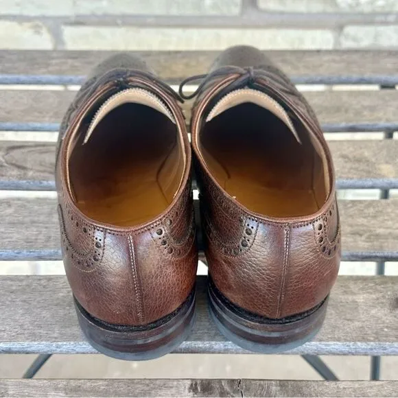 PEAL &amp; CO x CROCKETT &amp; JONES 11D BROWN SHELL CORDOVAN SHOES MARLOW WINGTIP