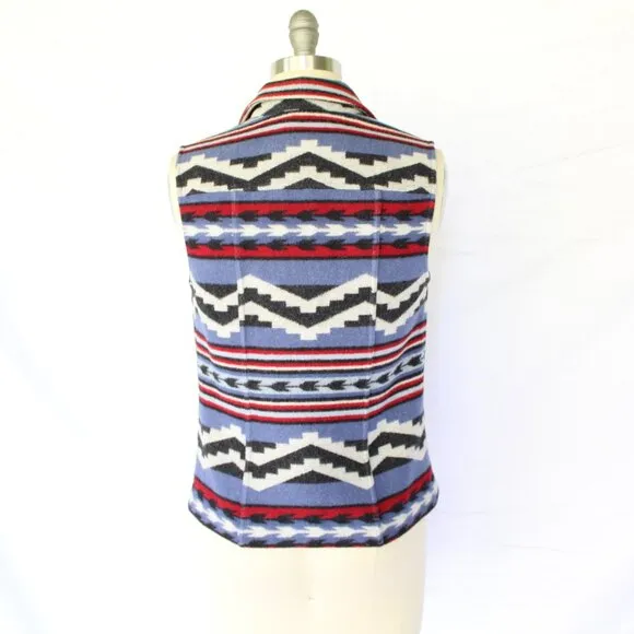 Pendleton wool Aztec southwest blanket vest jacket concho tribal tunic chimayo