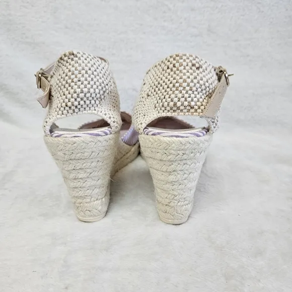 Penelope Chilvers Striped High Mary Jane Atelier Espadrille Shoes Lavender 39