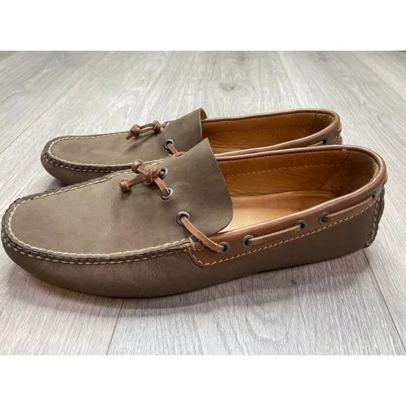 Peter Millar Shoes Mens 9.5 Brown Suede Moccasin Loafer Slip On Leather Driver‎
