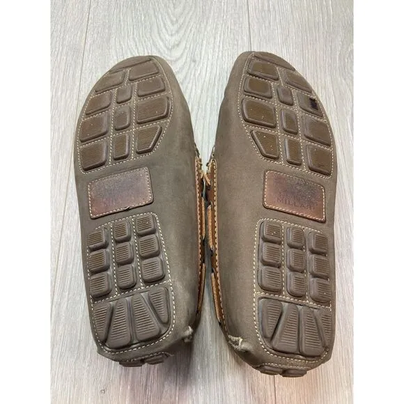 Peter Millar Shoes Mens 9.5 Brown Suede Moccasin Loafer Slip On Leather Driver‎