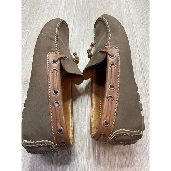 Peter Millar Shoes Mens 9.5 Brown Suede Moccasin Loafer Slip On Leather Driver‎