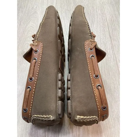 Peter Millar Shoes Mens 9.5 Brown Suede Moccasin Loafer Slip On Leather Driver‎