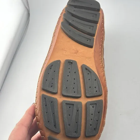 Pikolinos P. Vallarta Women's Sneaker Die Cut Out Brown Leather Shoes Sz 39/8.5