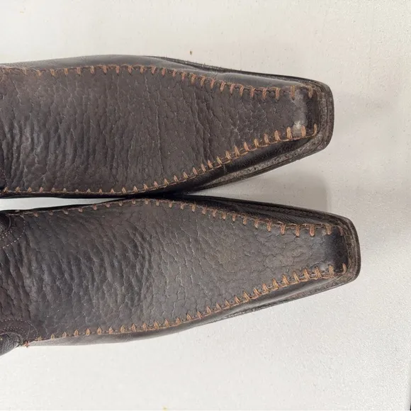 Pistolero Brown Leather Embroidered Cowboy Boots Mens 9 Western Classic