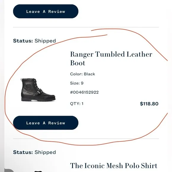 Polo by Ralph Lauren Men's Black Leather Boots