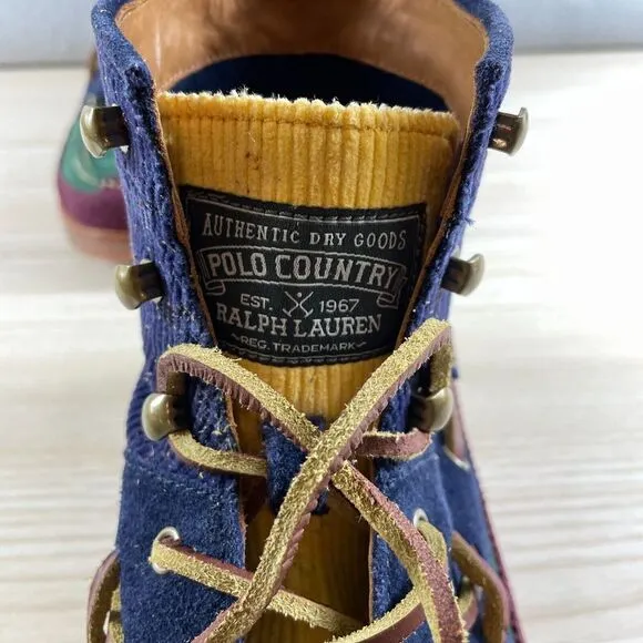 Polo Country Ralph Lauren Ranger Suede‎ Boots Size 10.5 Multicolor Sportsman