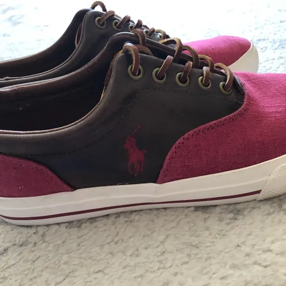 Polo Ralph Lauren Men’s red Vaughn saddle sneakers